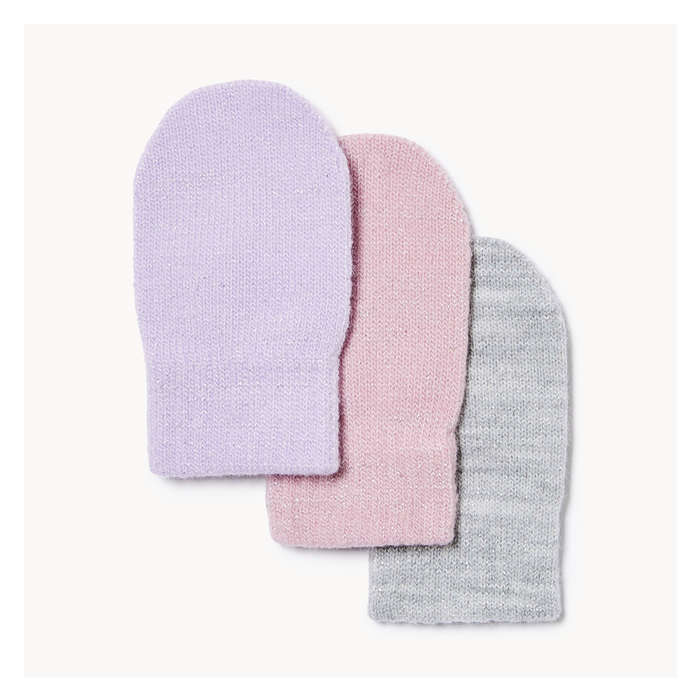 Baby Girls' 3 Pack Mittens